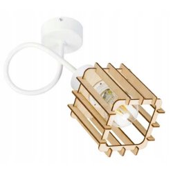 LAMPA KINKIET E27 ścienny stały loft drewno KOSTKA