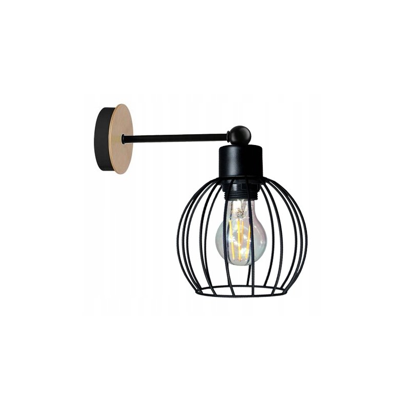 LAMPA KINKIET E27 ścienny stały loft drut KULA