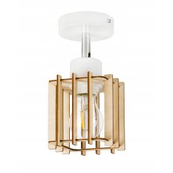 LAMPA KINKIET E27 ścienny ruch loft drewno KOSTKA