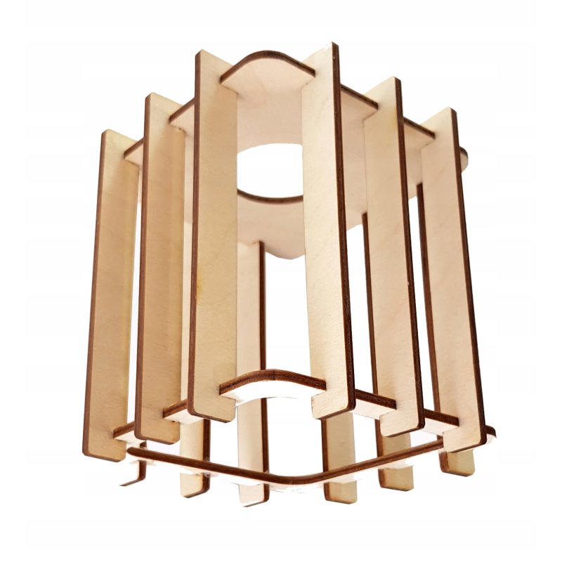 LAMPA KINKIET E27 ścienny ruch loft drewno KOSTKA