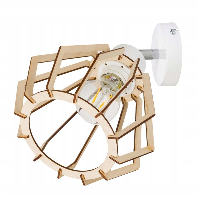 LAMPA KINKIET E27 żyrandol regulowany loft Drewno