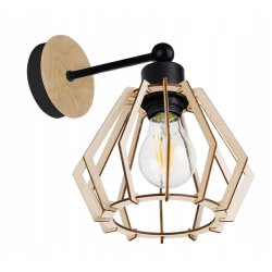 LAMPA KINKIET ścienny stały loft BRYLANT Drewno