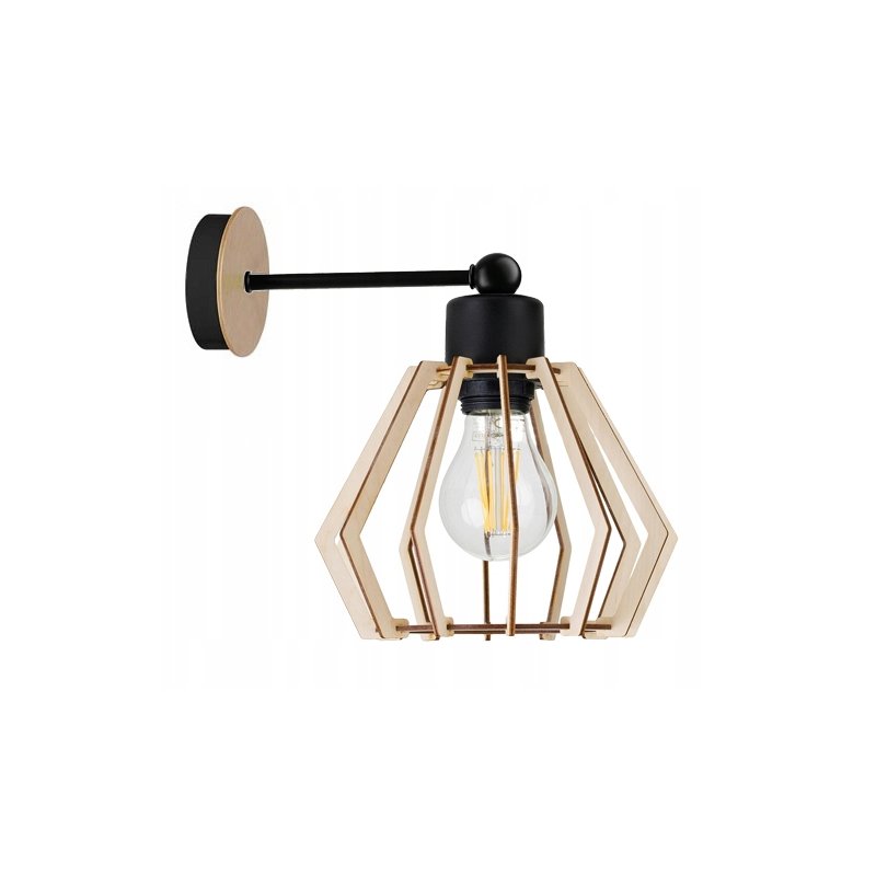LAMPA KINKIET ścienny stały loft BRYLANT Drewno