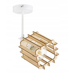 LAMPA KINKIET E27 ścienny ruch loft drewno KOSTKA