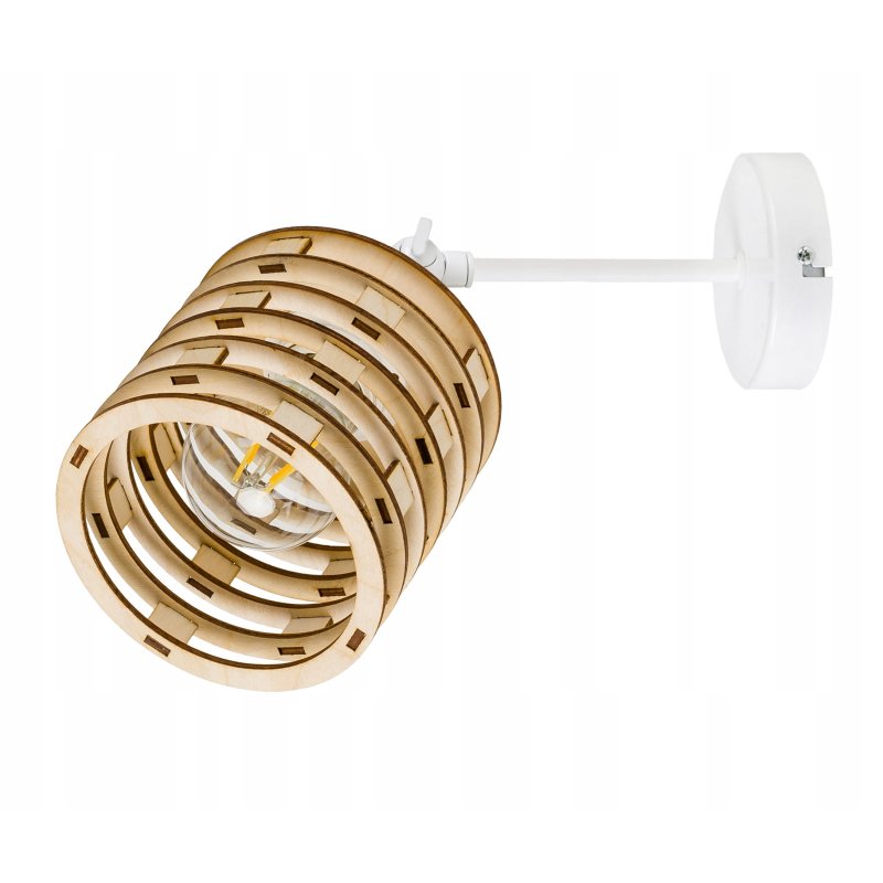 LAMPA KINKIET ścienny ruchomy loft SPRĘŻYNA Drewno