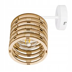 LAMPA KINKIET ścienny stały loft SPRĘŻYNA Drewno