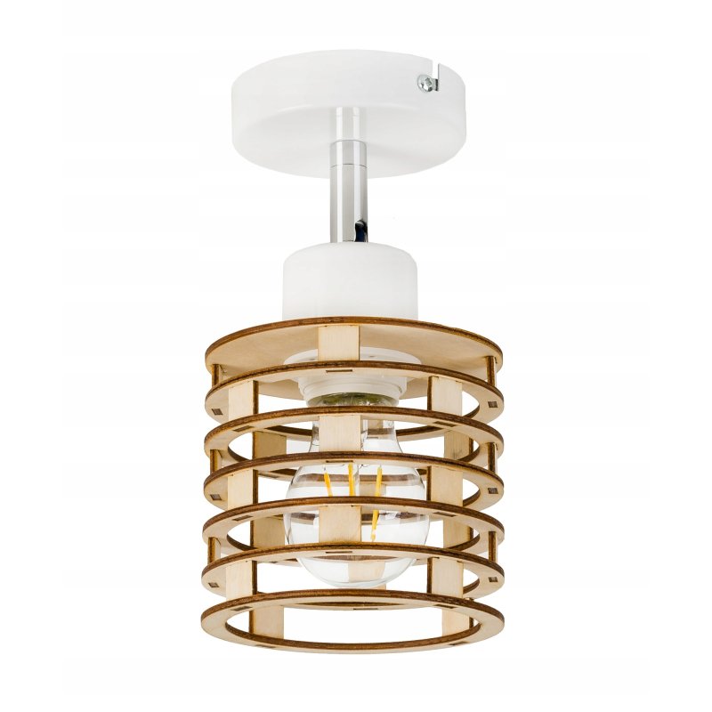 LAMPA KINKIET ścienny ruchomy loft SPRĘŻYNA Drewno