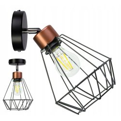 LAMPA KINKIET ŚCIENNY regulowany loft BRYLANT drut