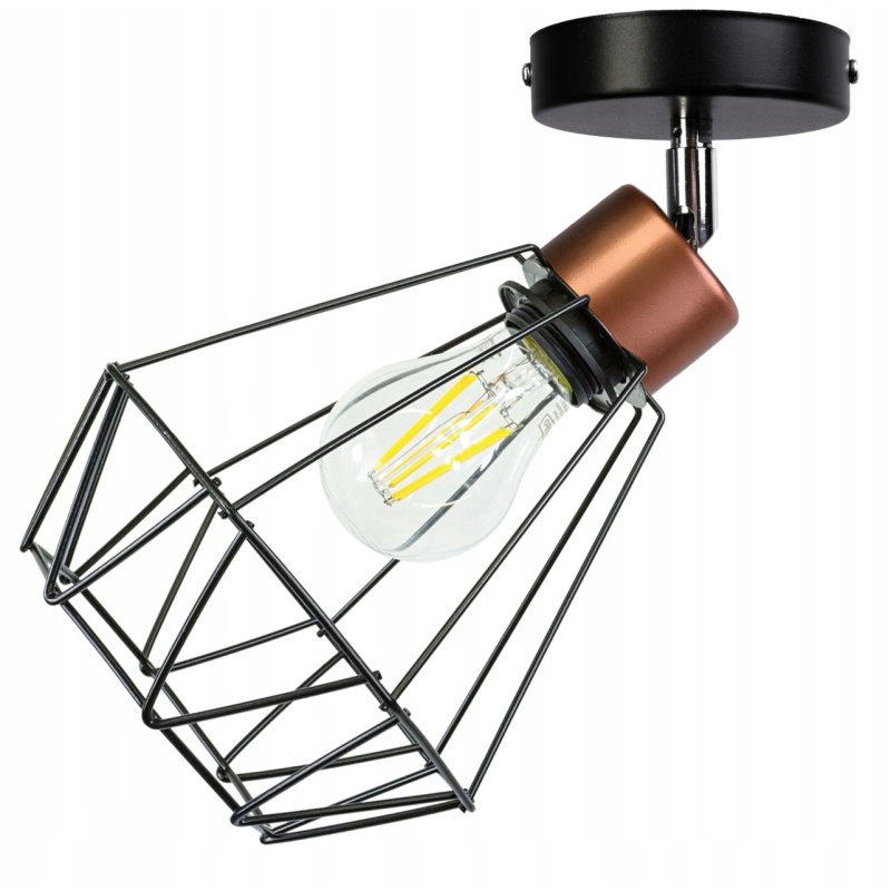 LAMPA KINKIET ŚCIENNY regulowany loft BRYLANT drut
