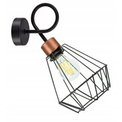 LAMPA KINKIET E27 ścienny stały loft drut BRYLANT