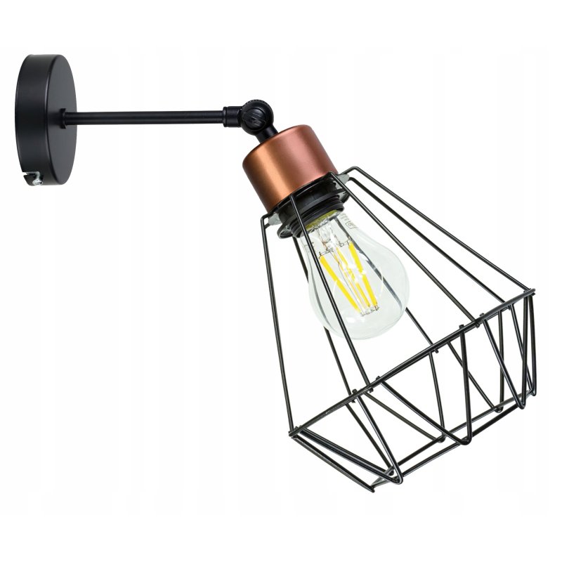 LAMPA KINKIET ŚCIENNY regulowany loft BRYLANT drut