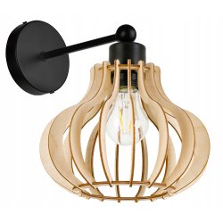 Lampa kinkiet ścienny na 1x E27 stały LOFT Drewno