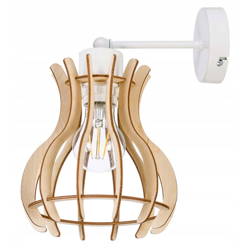 Lampa kinkiet ścienny na 1x E27 stały LOFT Drewno