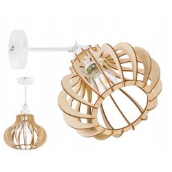 Lampa kinkiet żyrandol E27 regulowany LOFT Drewno