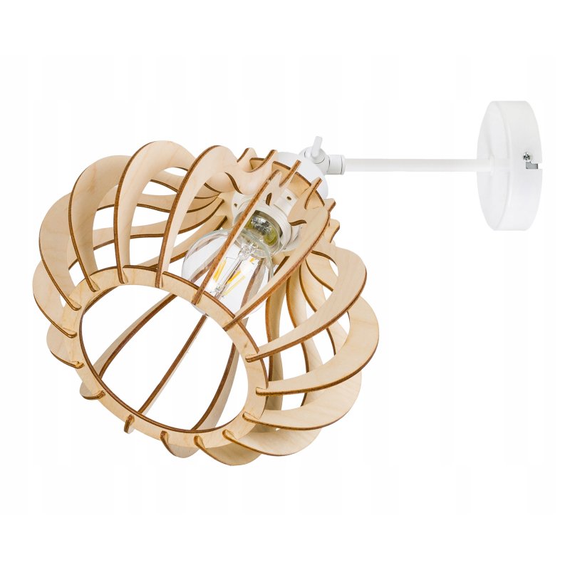 Lampa kinkiet żyrandol E27 regulowany LOFT Drewno