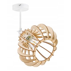 Lampa kinkiet żyrandol E27 regulowany LOFT Drewno