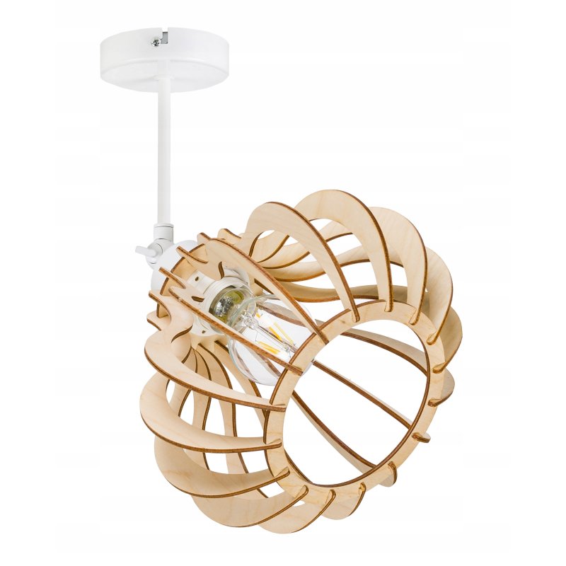 Lampa kinkiet żyrandol E27 regulowany LOFT Drewno