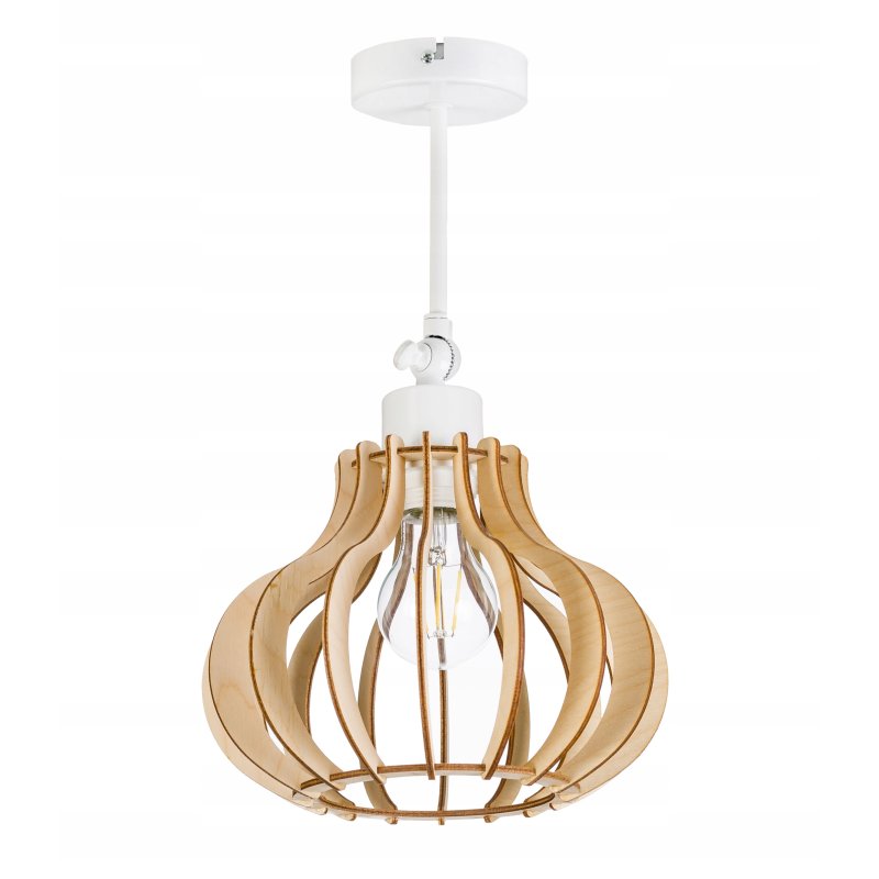 Lampa kinkiet żyrandol E27 regulowany LOFT Drewno