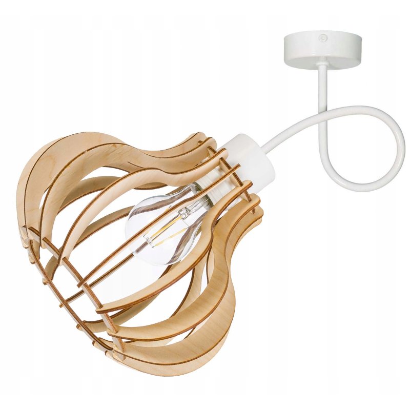 Lampa kinkiet ścienny na 1x E27 stały LOFT Drewno