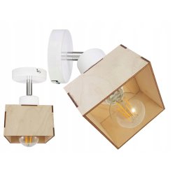 LAMPA KINKIET ścienny ruchomy loft drewno kubek 1