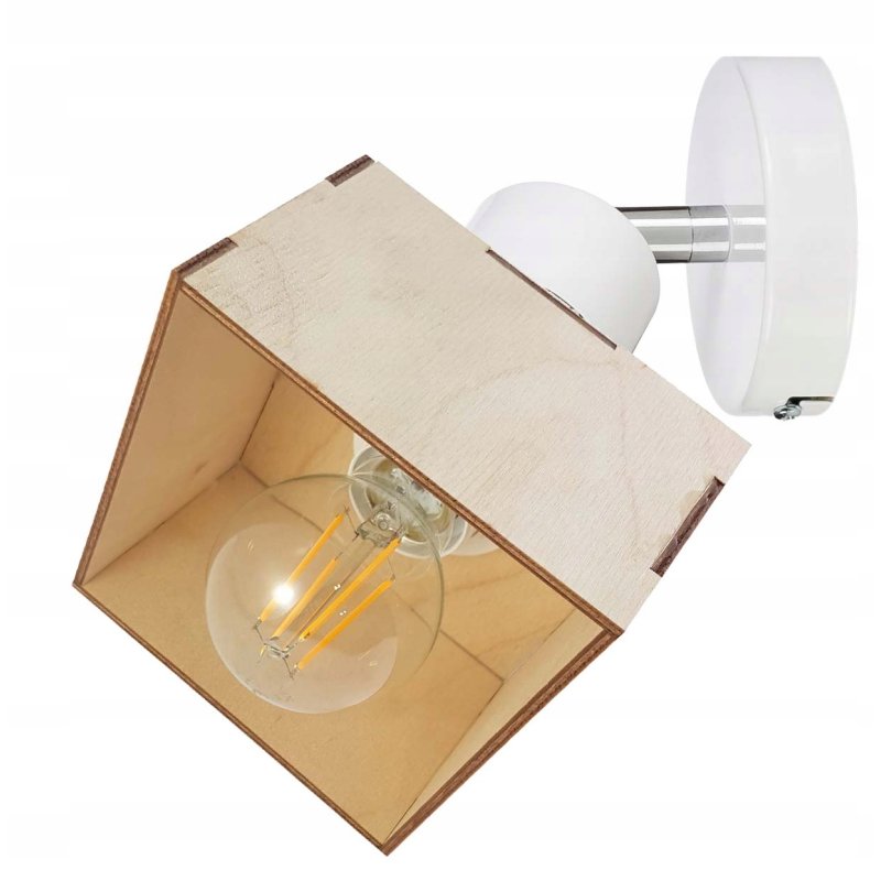LAMPA KINKIET ścienny ruchomy loft drewno kubek 1