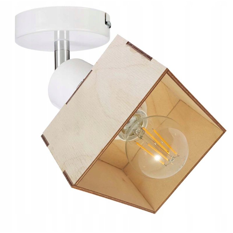 LAMPA KINKIET ścienny ruchomy loft drewno kubek 1