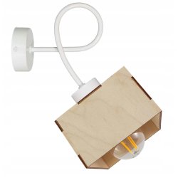 LAMPA KINKIET E27 ścienny stały loft drewno kubek