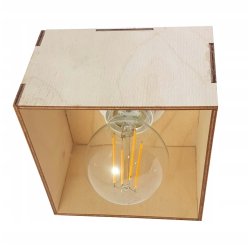 LAMPA KINKIET E27 ścienny stały loft drewno kubek