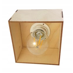 LAMPA KINKIET E27 ścienny stały loft drewno kubek