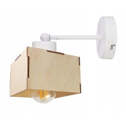 LAMPA KINKIET E27 ścienny stały loft drewno kubek