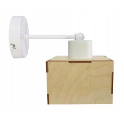 LAMPA KINKIET E27 ścienny stały loft drewno kubek