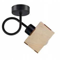 LAMPA KINKIET E27 ścienny stały loft drewno kubek