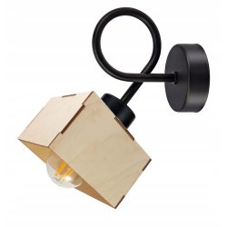 LAMPA KINKIET E27 ścienny stały loft drewno kubek