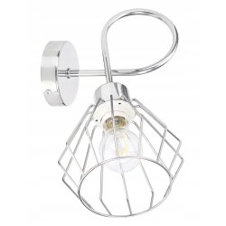 LAMPA KINKIET ścienny stały loft drut na E27 chrom