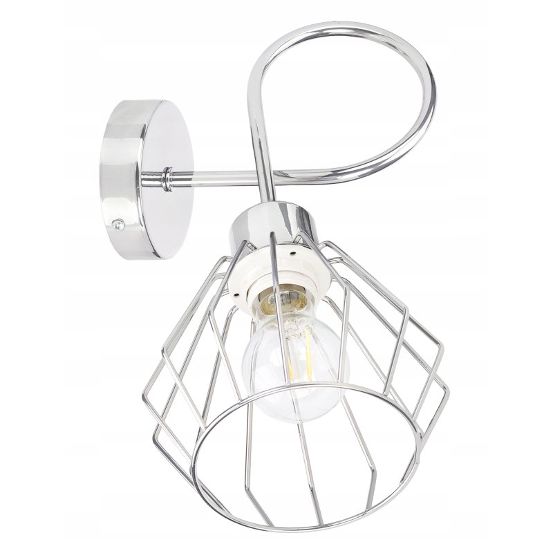 LAMPA KINKIET ścienny stały loft drut na E27 chrom