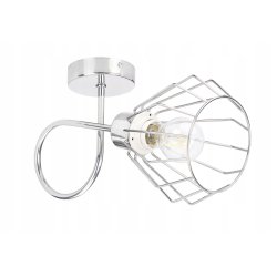 LAMPA KINKIET ścienny stały loft drut na E27 chrom