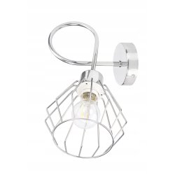 LAMPA KINKIET ścienny stały loft drut na E27 chrom