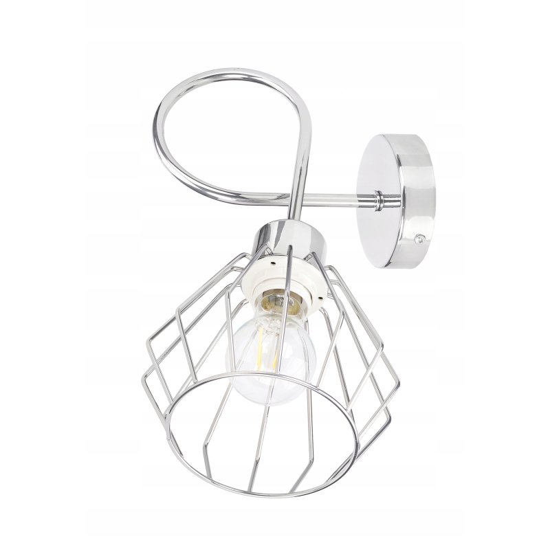 LAMPA KINKIET ścienny stały loft drut na E27 chrom