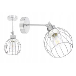 LAMPA KINKIET ścienny ruch loft drut na E27 chrom