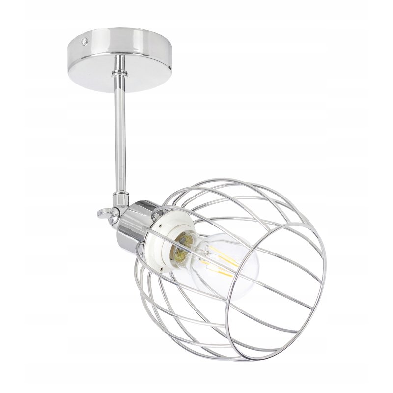LAMPA KINKIET ścienny ruch loft drut na E27 chrom