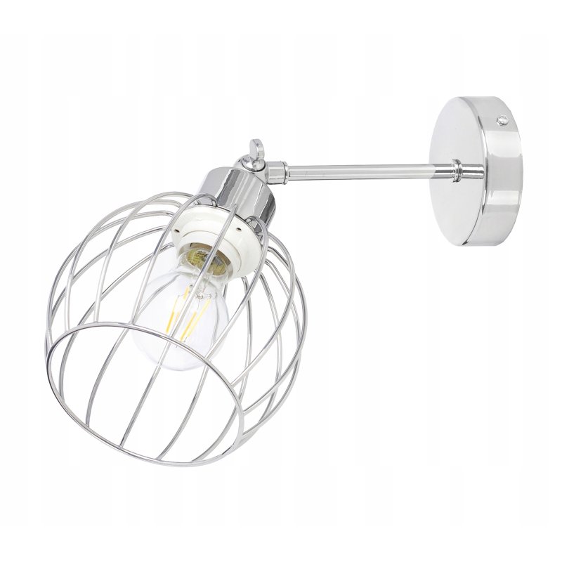 LAMPA KINKIET ścienny ruch loft drut na E27 chrom