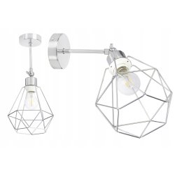 LAMPA KINKIET ścienny ruch loft drut na E27 chrom