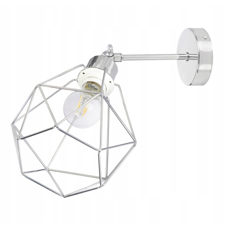 LAMPA KINKIET ścienny ruch loft drut na E27 chrom