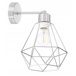 LAMPA KINKIET ścienny stały loft drut na E27 chrom