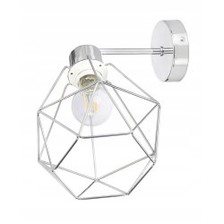 LAMPA KINKIET ścienny stały loft drut na E27 chrom