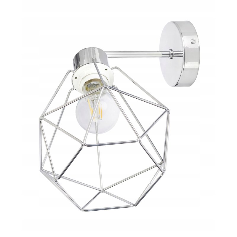 LAMPA KINKIET ścienny stały loft drut na E27 chrom