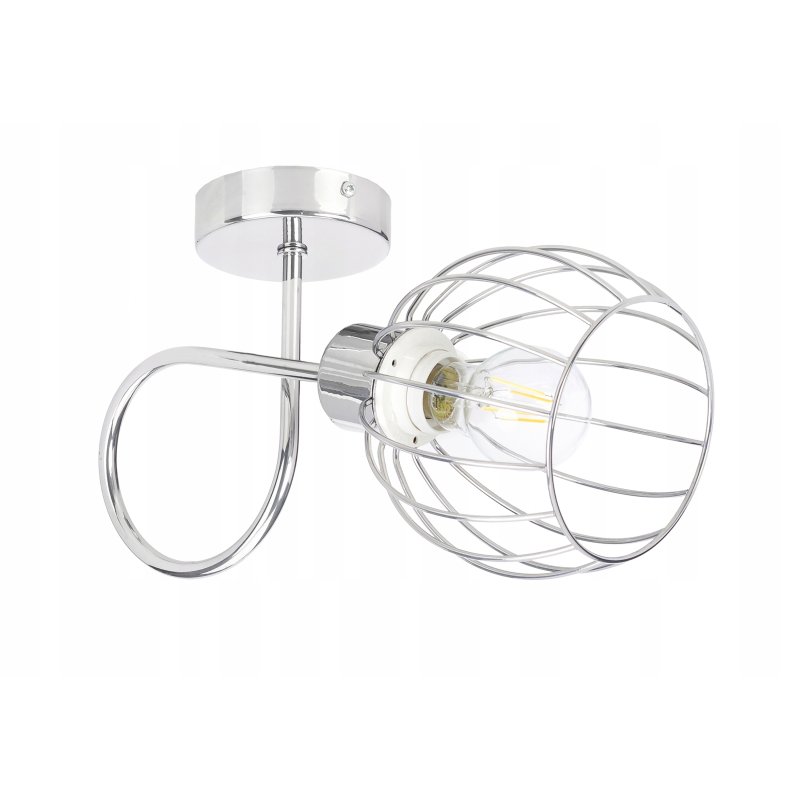 LAMPA KINKIET ścienny stały loft drut na E27 chrom