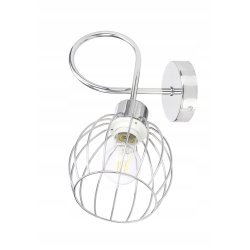 LAMPA KINKIET ścienny stały loft drut na E27 chrom