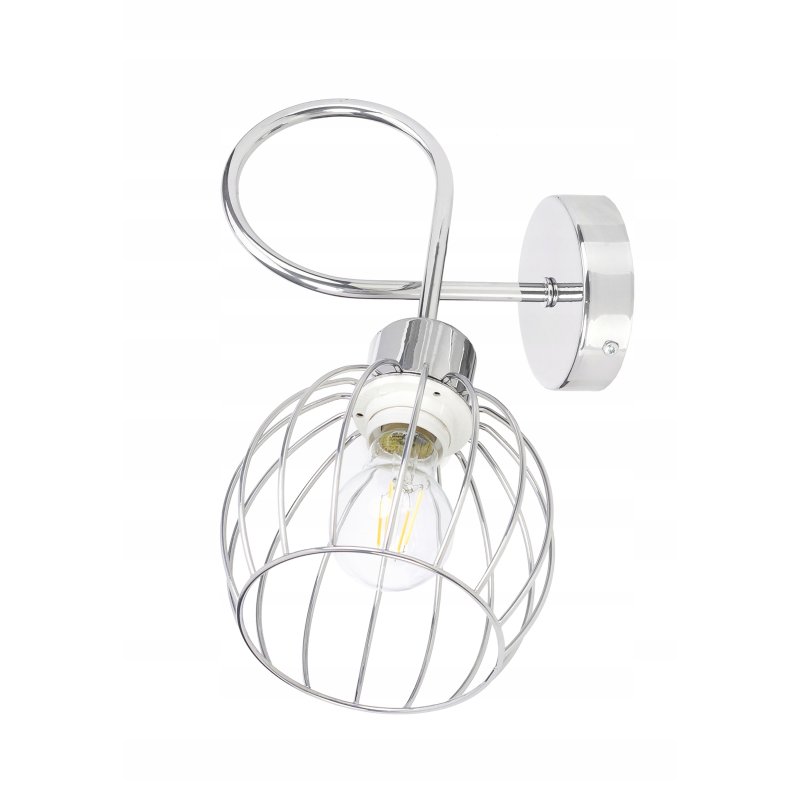 LAMPA KINKIET ścienny stały loft drut na E27 chrom