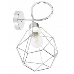 LAMPA KINKIET ścienny stały loft drut na E27 chrom